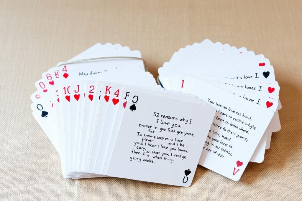 Deck of playing cards transformed into reasons why I love you book - romantic homemade gifts for boyfriend Deck of playing cards transformed into reasons why I love you book - romantic homemade gifts for boyfriend
