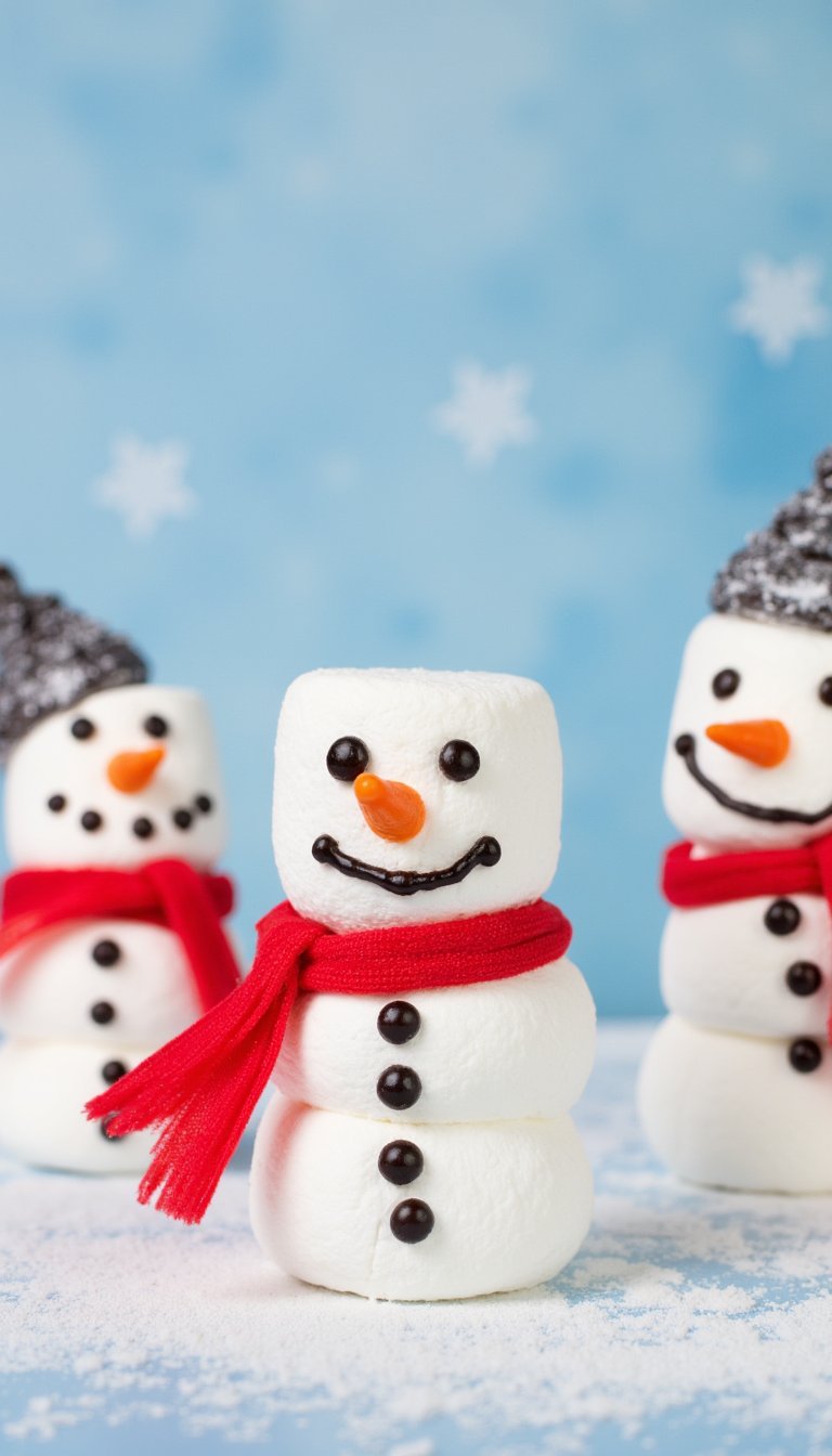 6. Marshmallow Snowman Pops