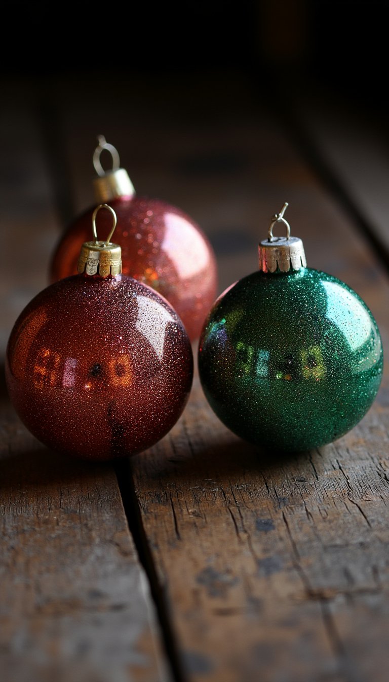 13. Glittered Glass Ornaments