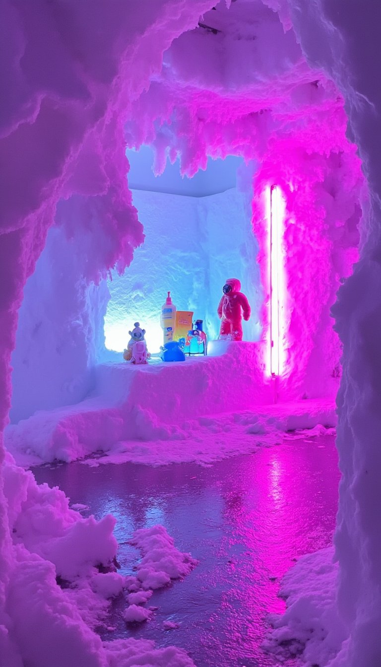 14. A Pop of Neon & Ice