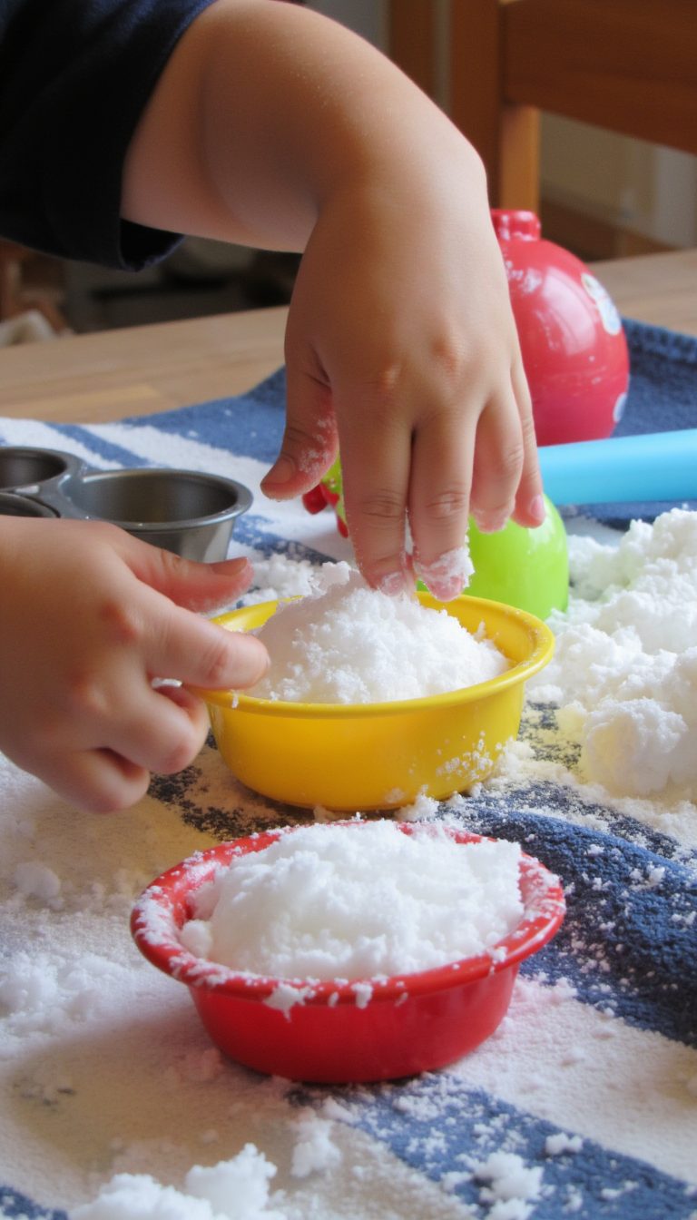 9. Snow Kitchen Sensory Play