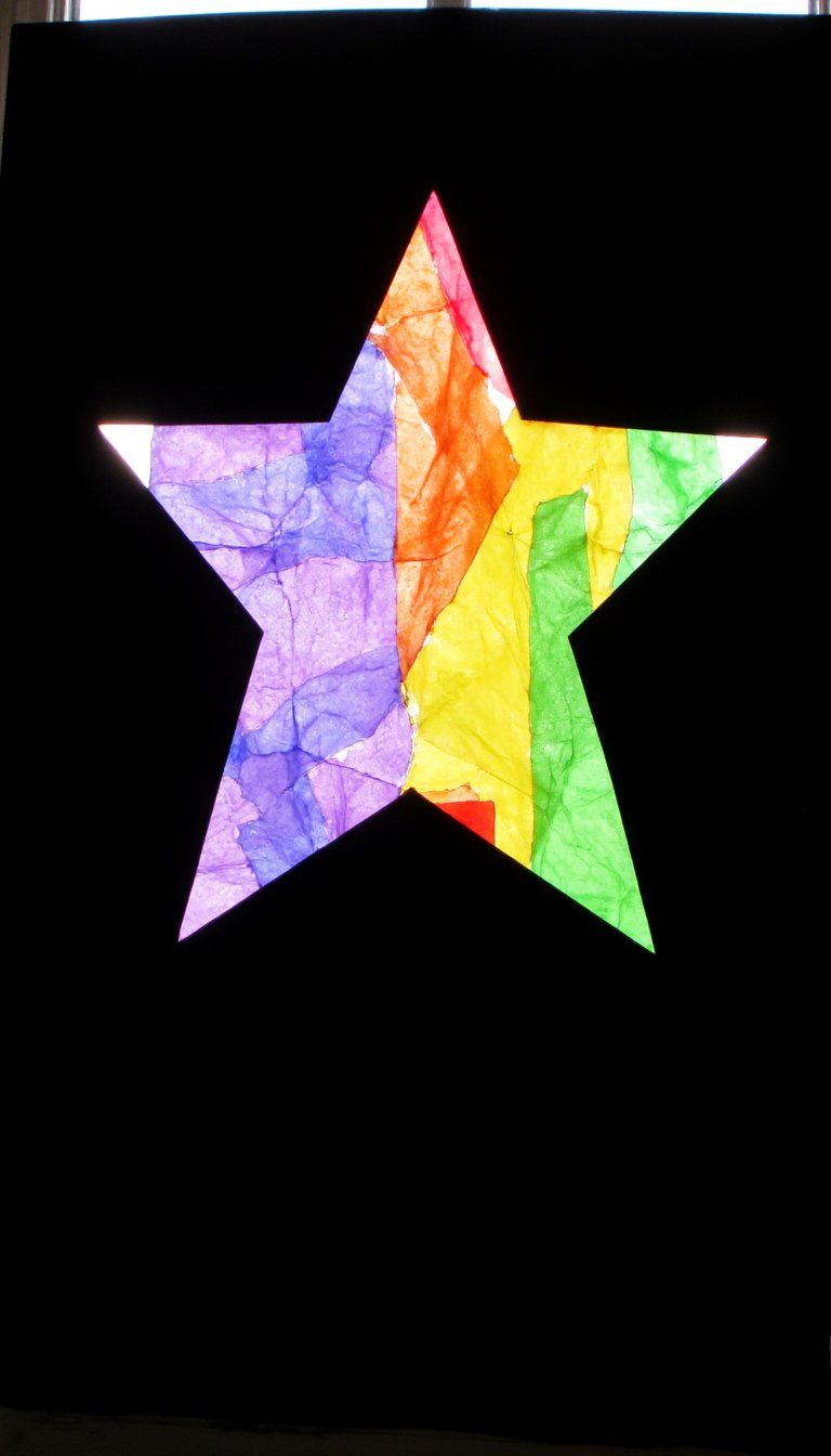 27. "Stained Glass" Windows with Tissue Paper