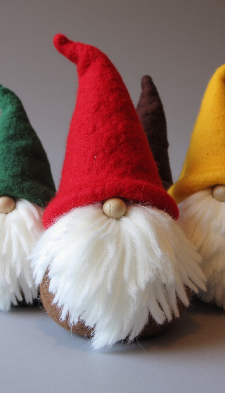 7. Felted Wool Ball Gnomes