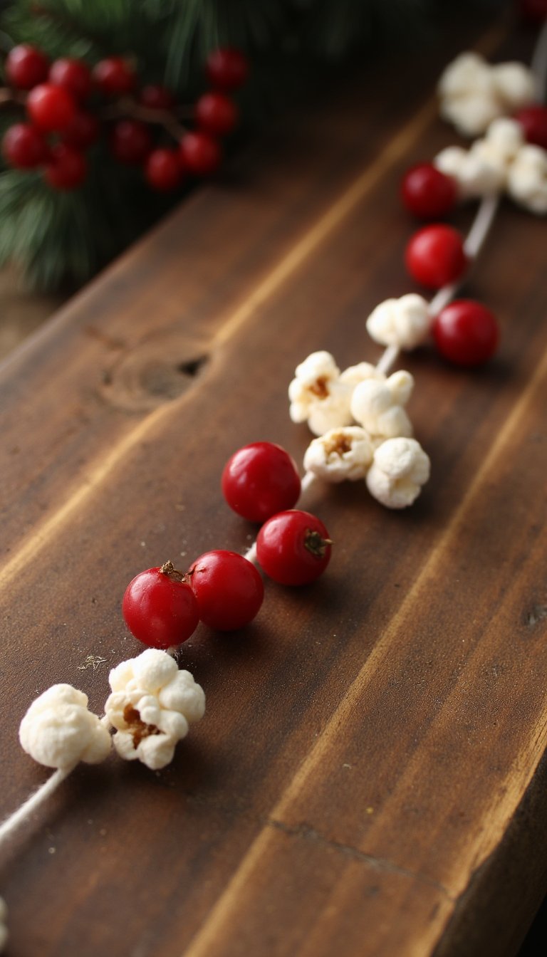 25. Cranberry and Popcorn Garland