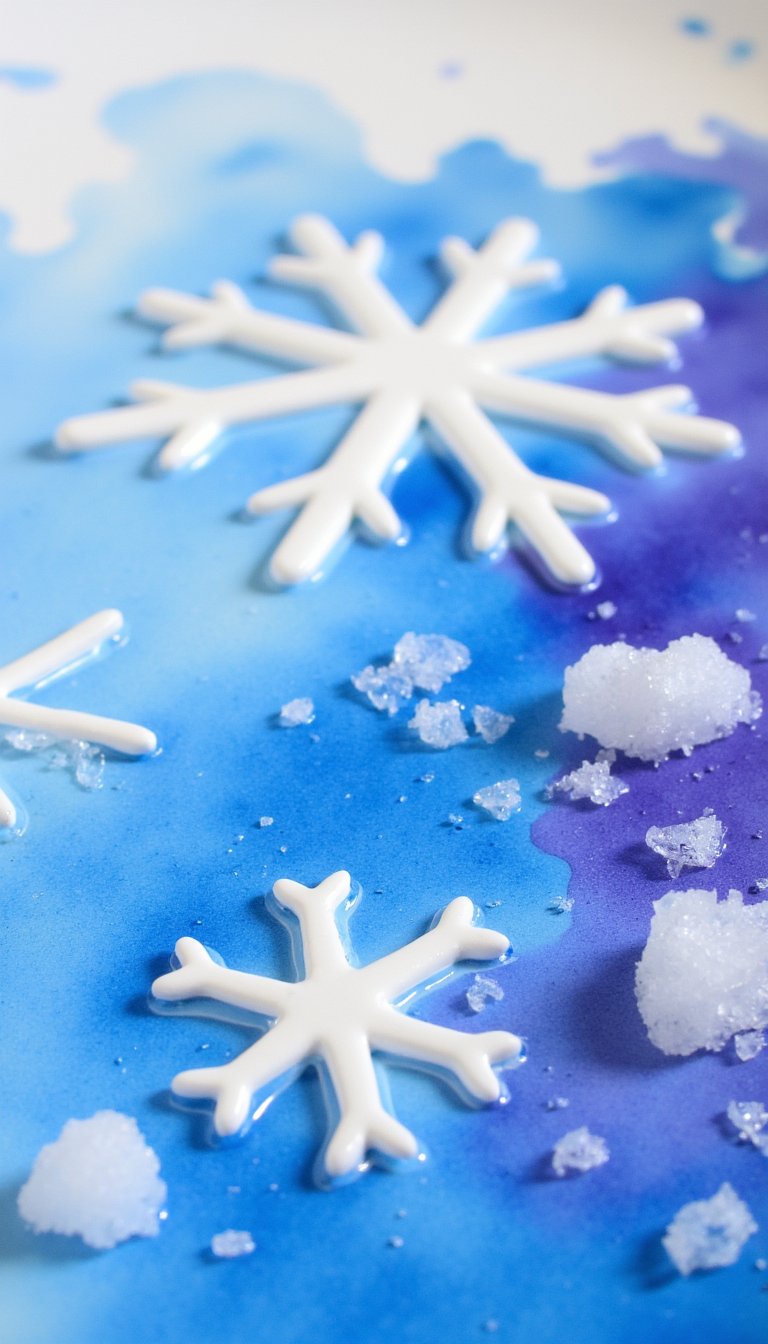 3. Salt and Watercolor Snowscapes