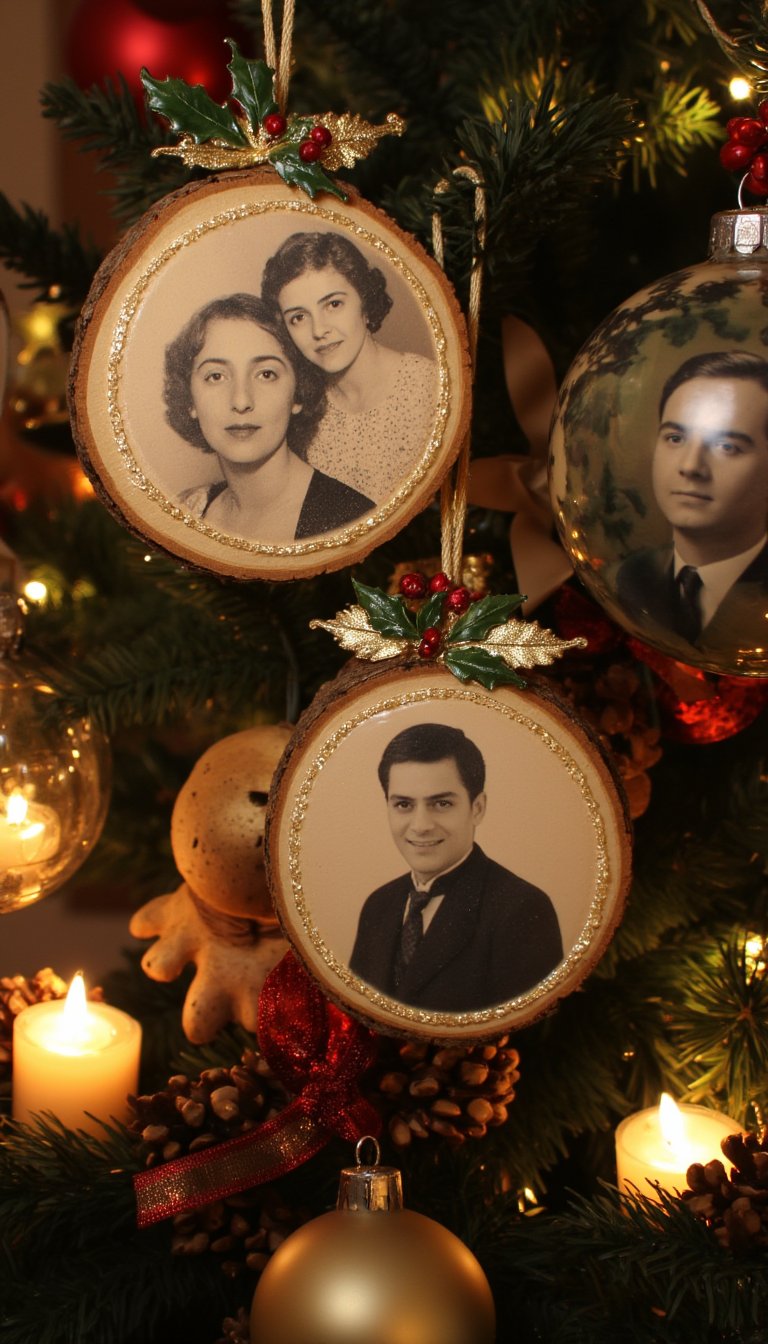 10. Vintage Photo Ornaments