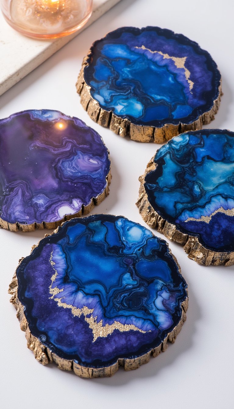 3. Resin Geode Coasters