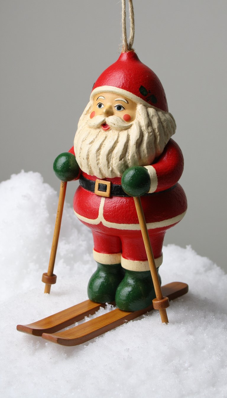 10. Vintage-Skiing Santa