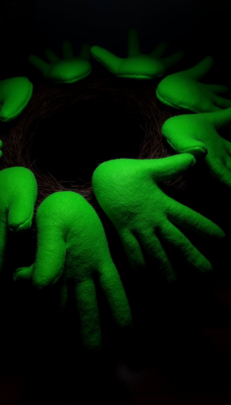 3. Grinch Hand Wreath of Mayhem