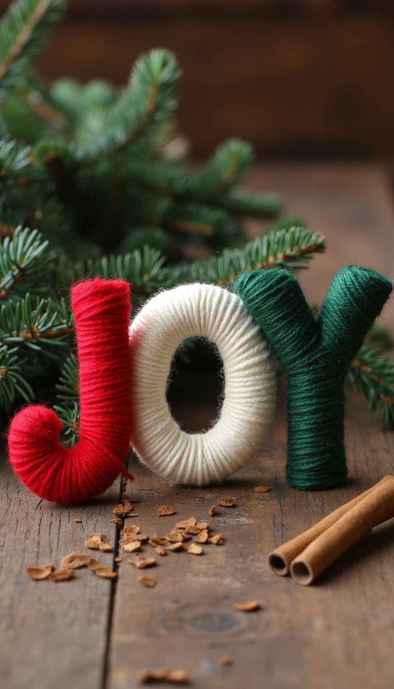 16. Yarn-Wrapped Letters