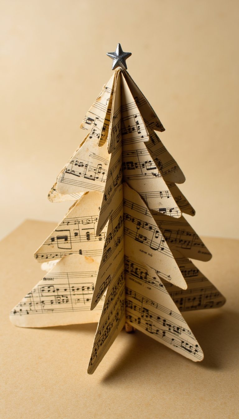 11. Vintage Music Sheet Christmas Tree