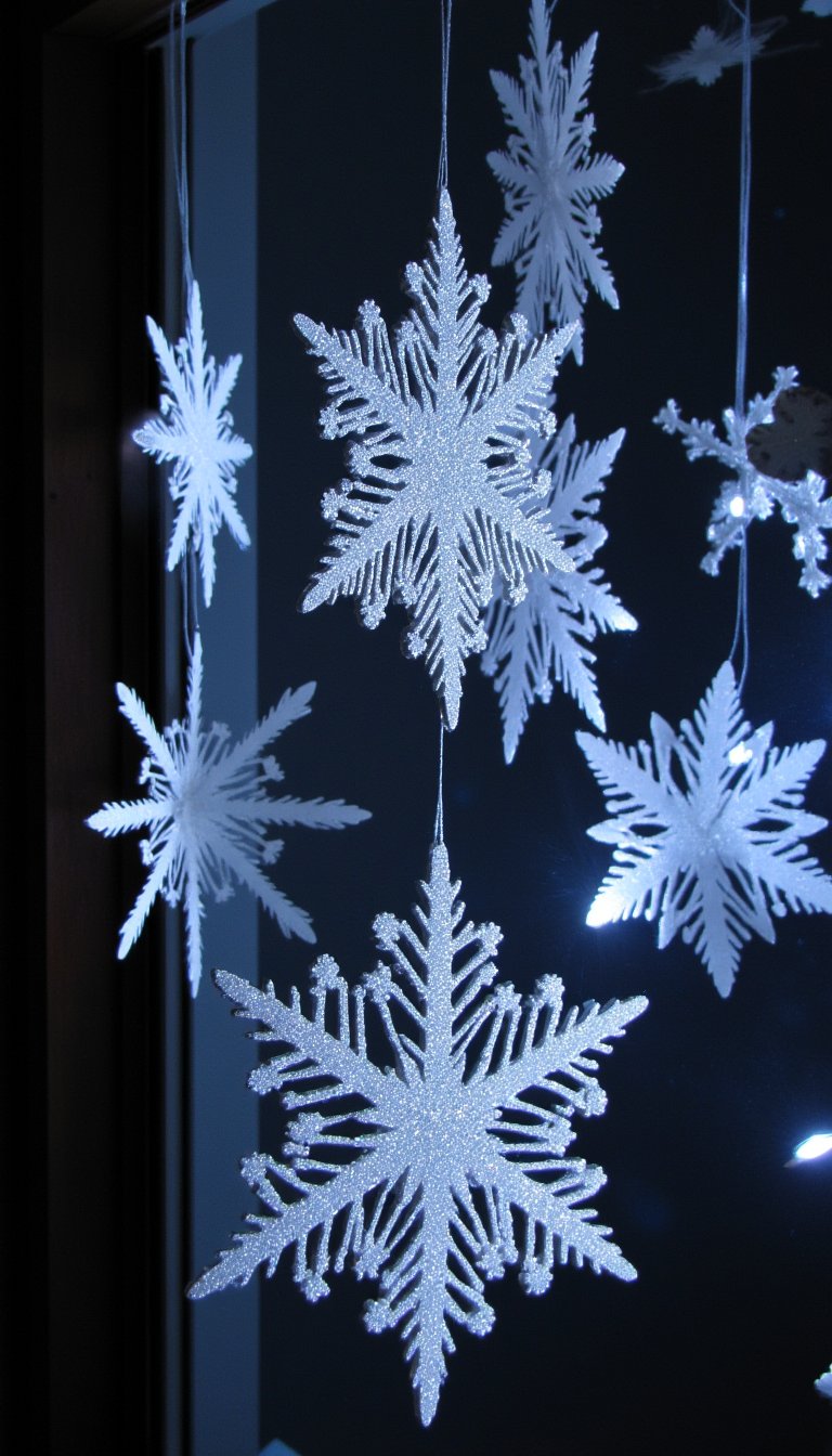 6. Giant, Glittery 3D Snowflakes