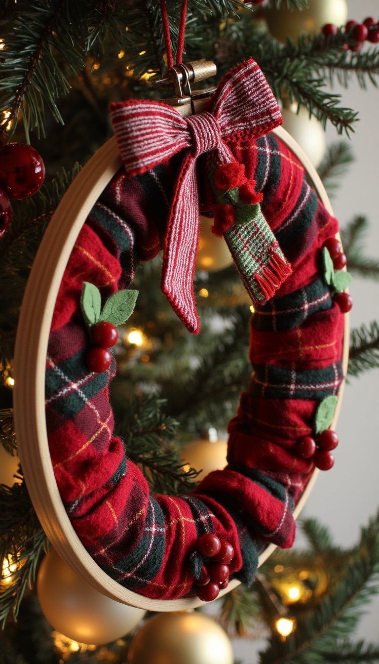 13. Embroidery Hoop Wreath