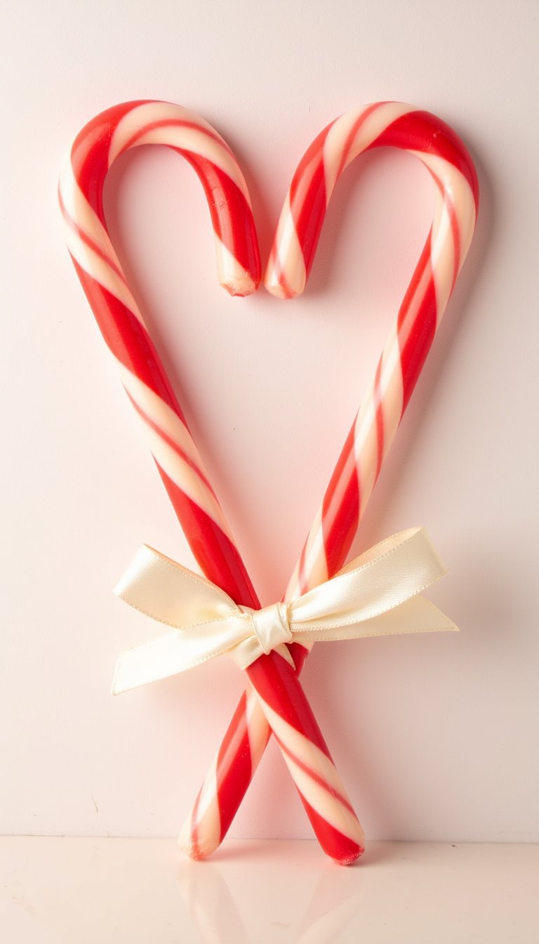 12. Candy Cane Heart Ornaments