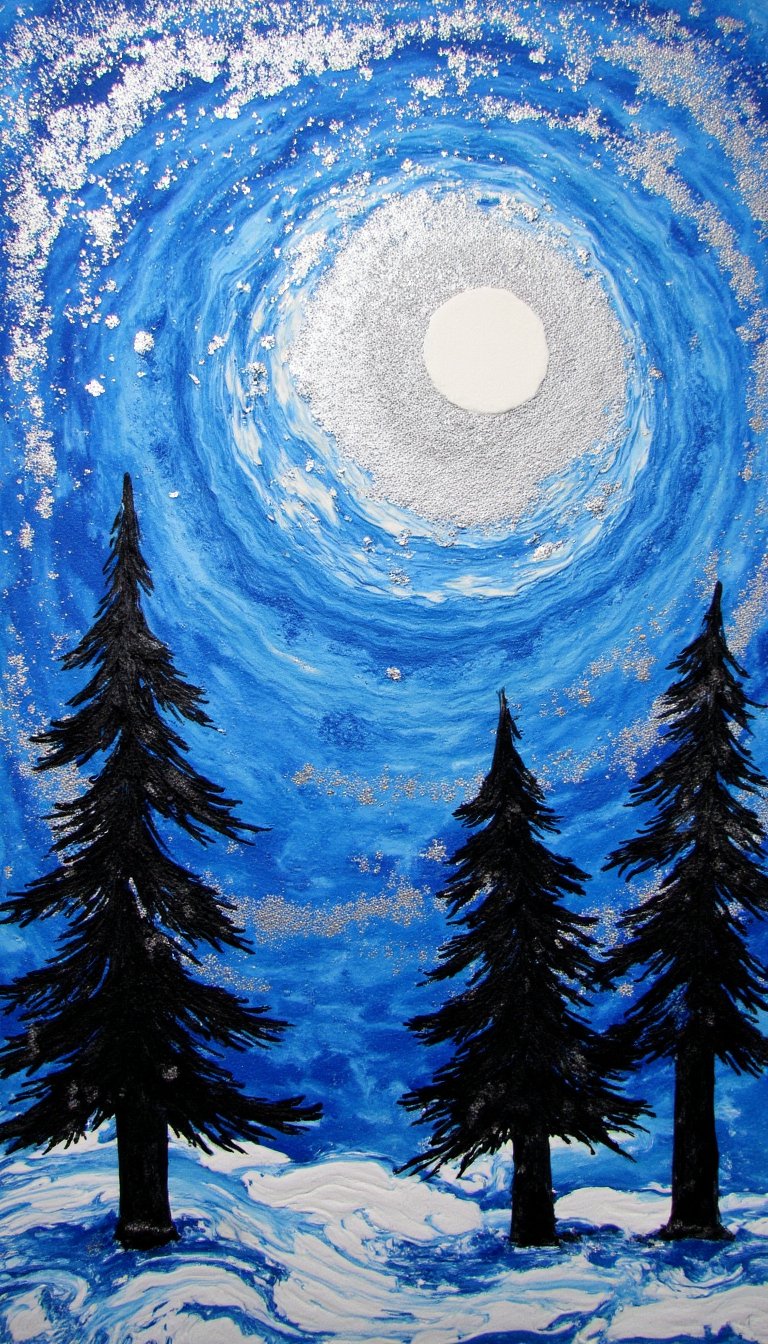 11. Melted Crayon Art Winter Scene