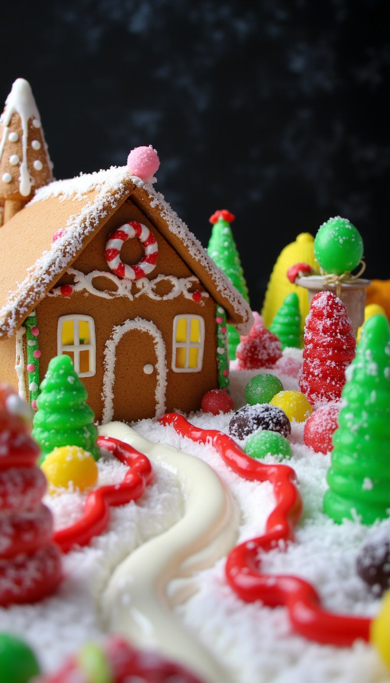 2. Gingerbread House Candy Landscapes