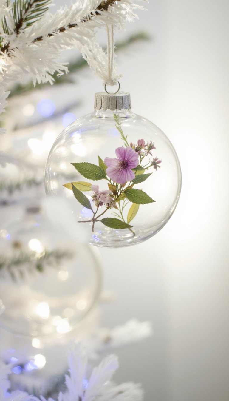 8. Pressed Flower Glass Baubles