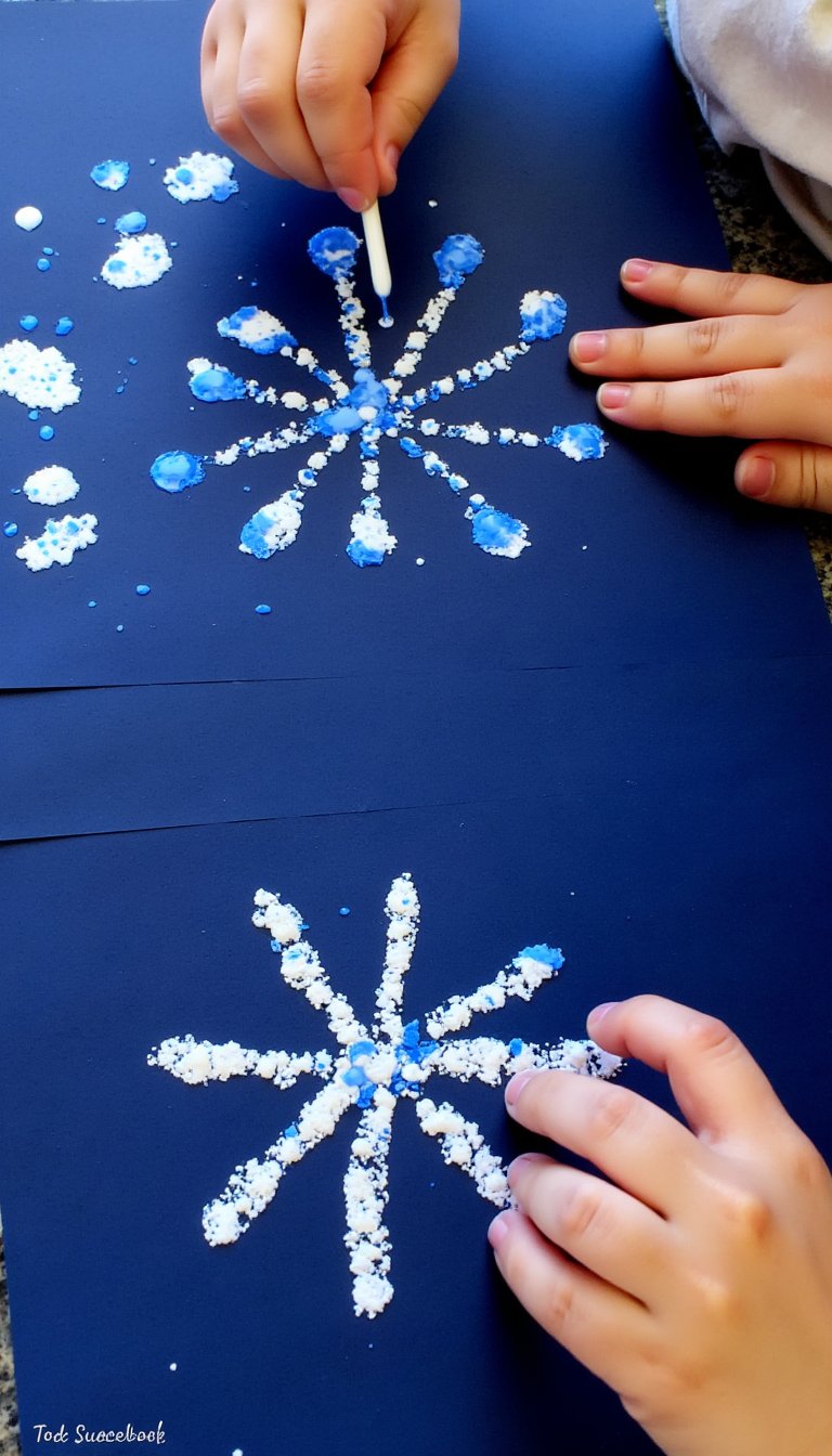 10. Q-Tip Painted Snowflakes