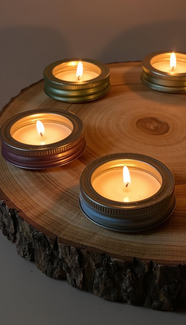 20. Mason Jar Lid Advent Wreath DIY