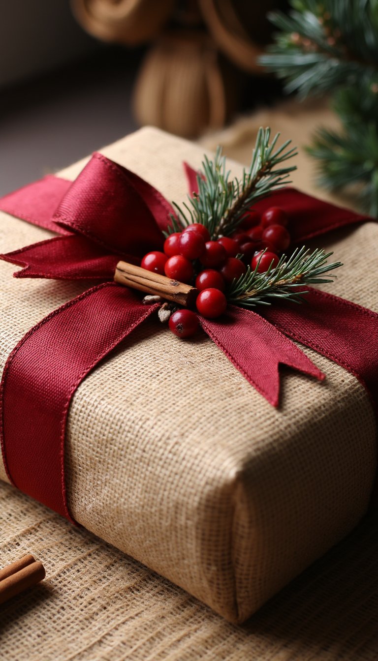 1. The Rustic Burlap & Cranberry Combo