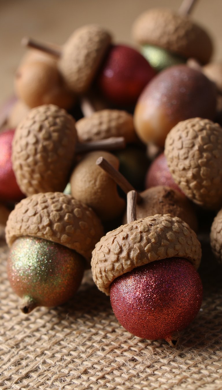 20. Glitter Dipped Acorns
