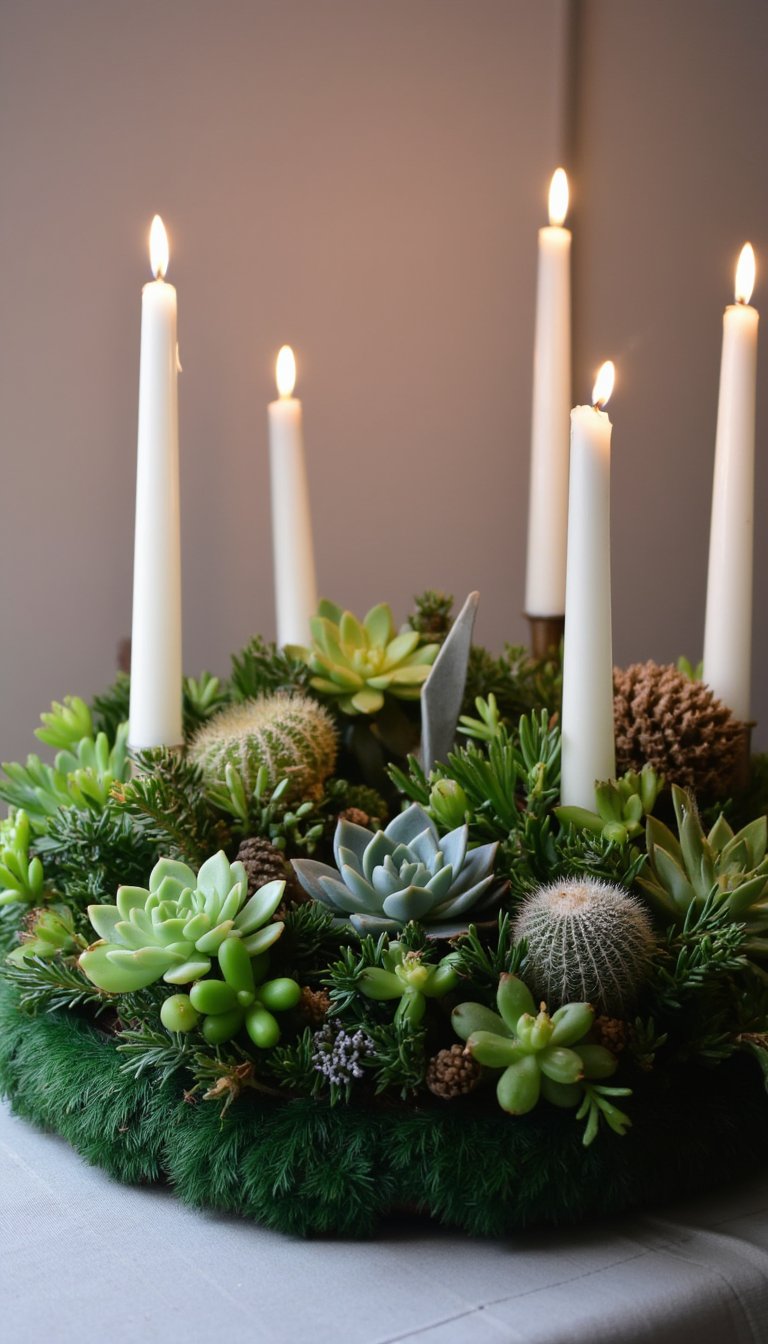11. Succulent and Cactus Advent Wreath DIY