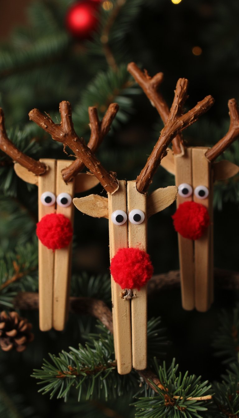 12. Clothespin Reindeer