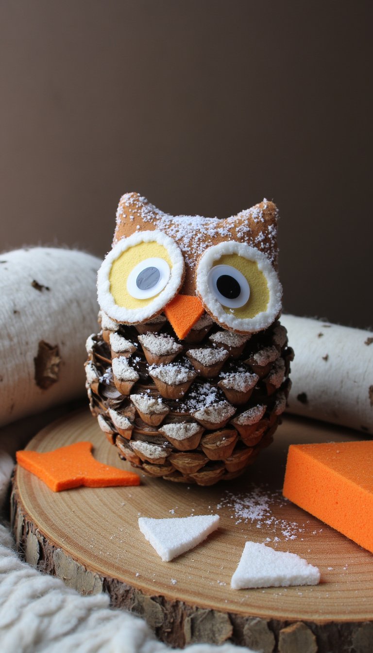 4. Pinecone Winter Owls