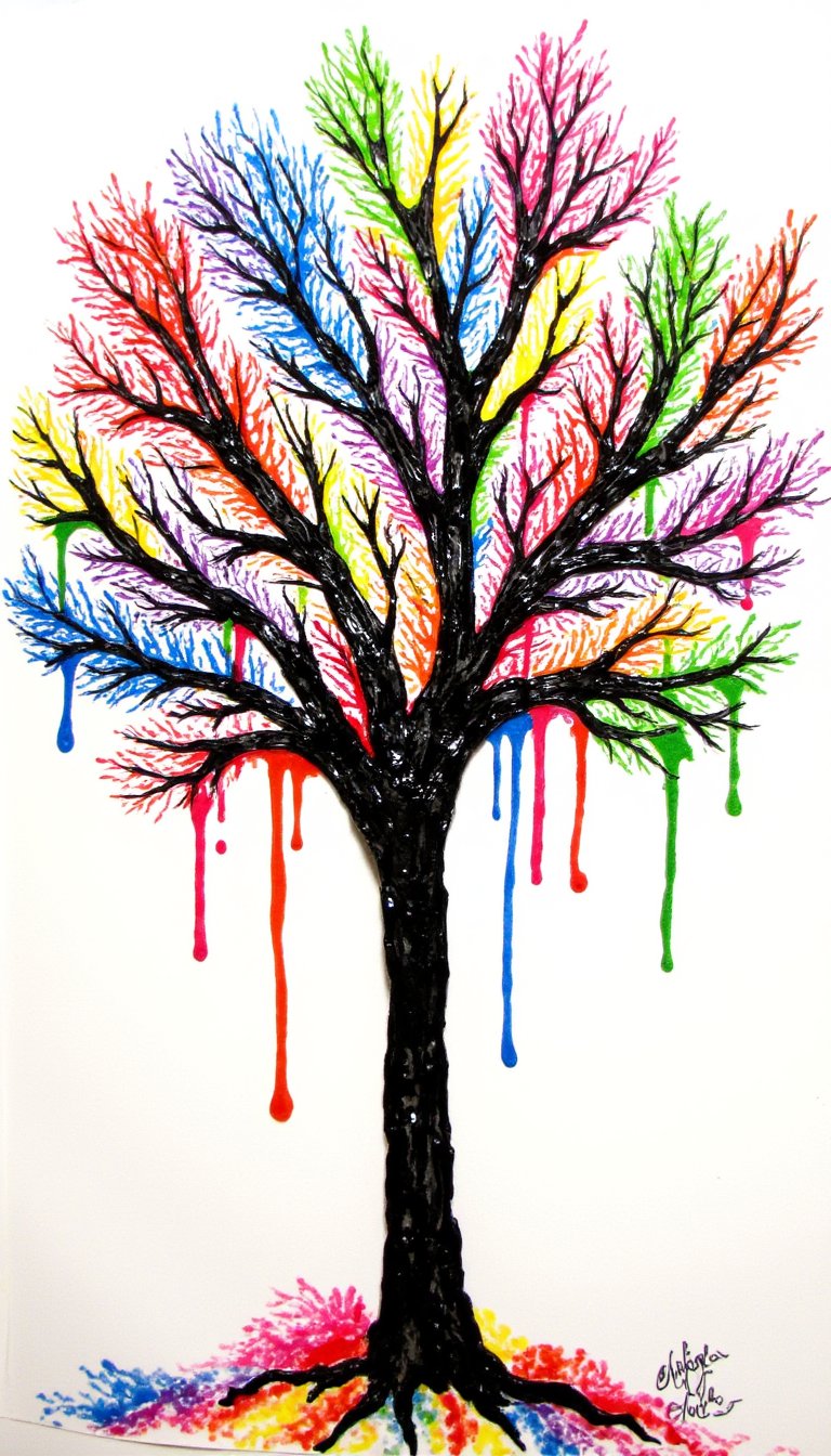 23. Melted Crayon Art Tree