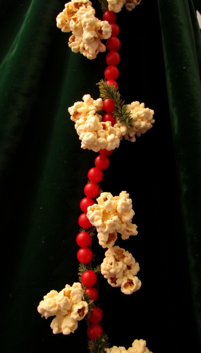 3. Cranberry and Popcorn Garlands