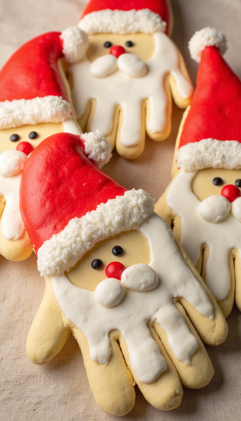 1. Salt Dough Handprint Santas