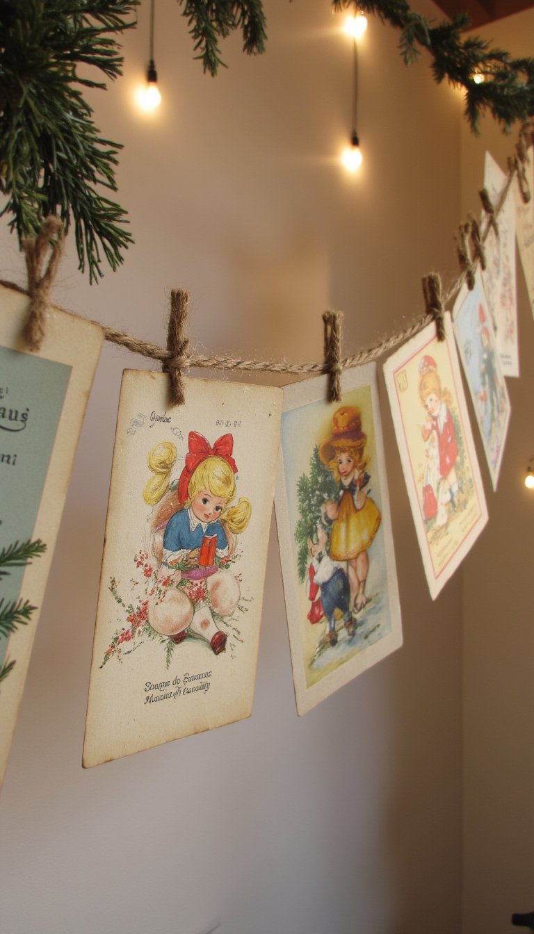 16. Vintage Christmas Card Banner