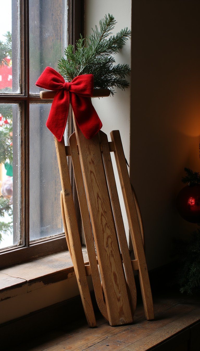 20. A Sled Leaning "Against" the Glass