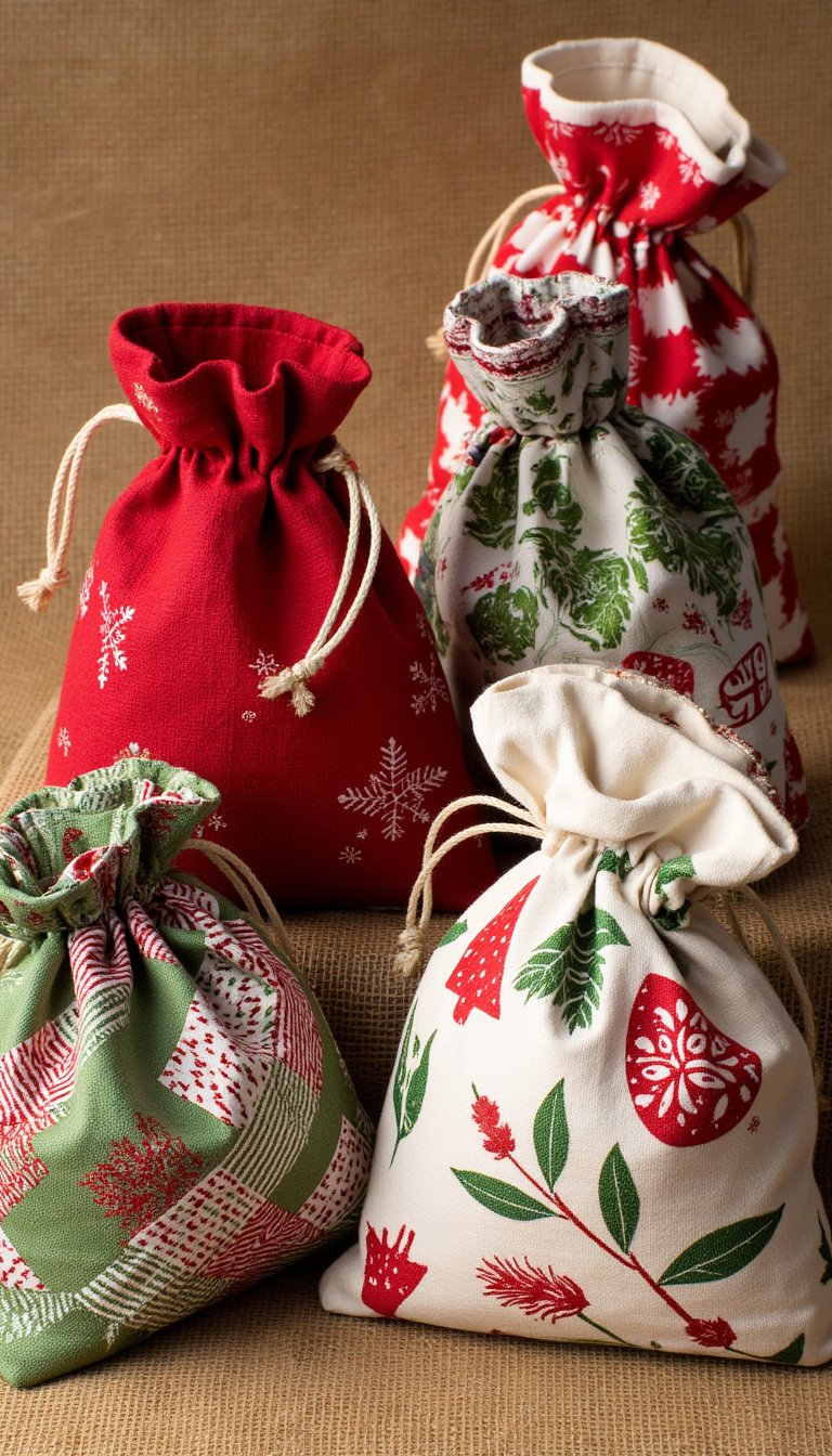 12. Reusable Fabric Gift Bags