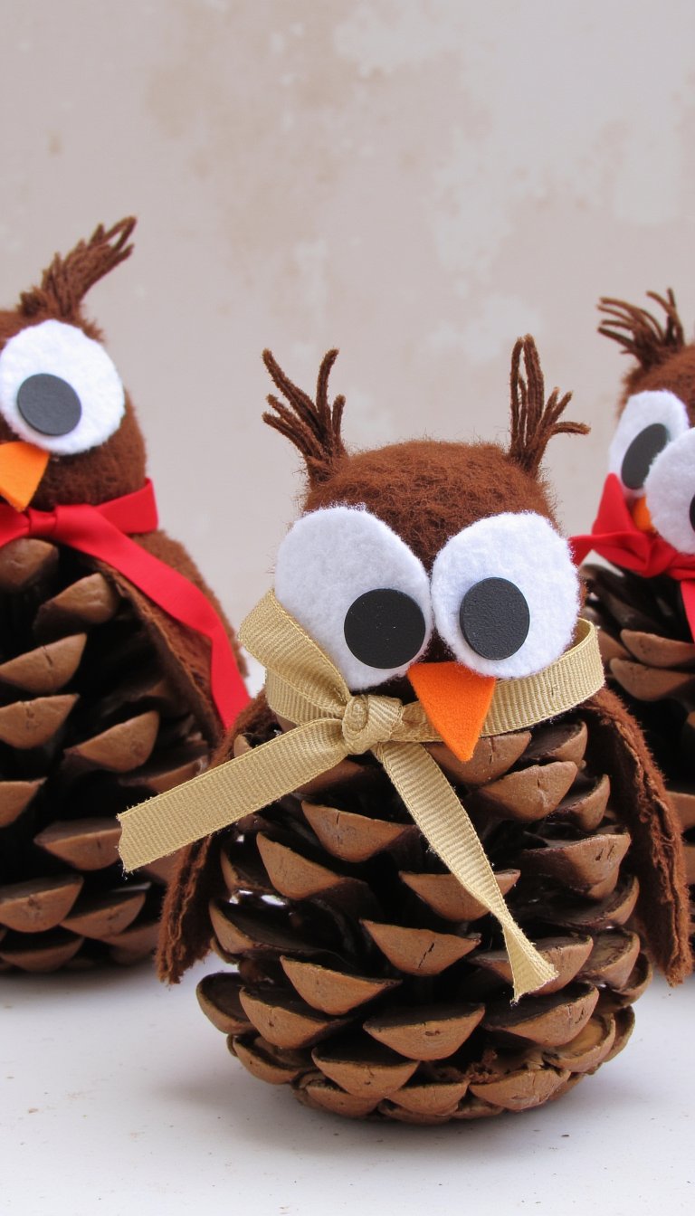 4. Pinecone Winter Owls