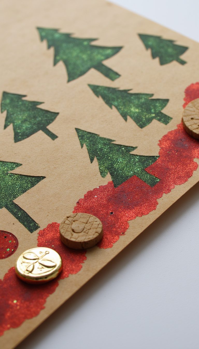 18. Cork Stamp Christmas Trees