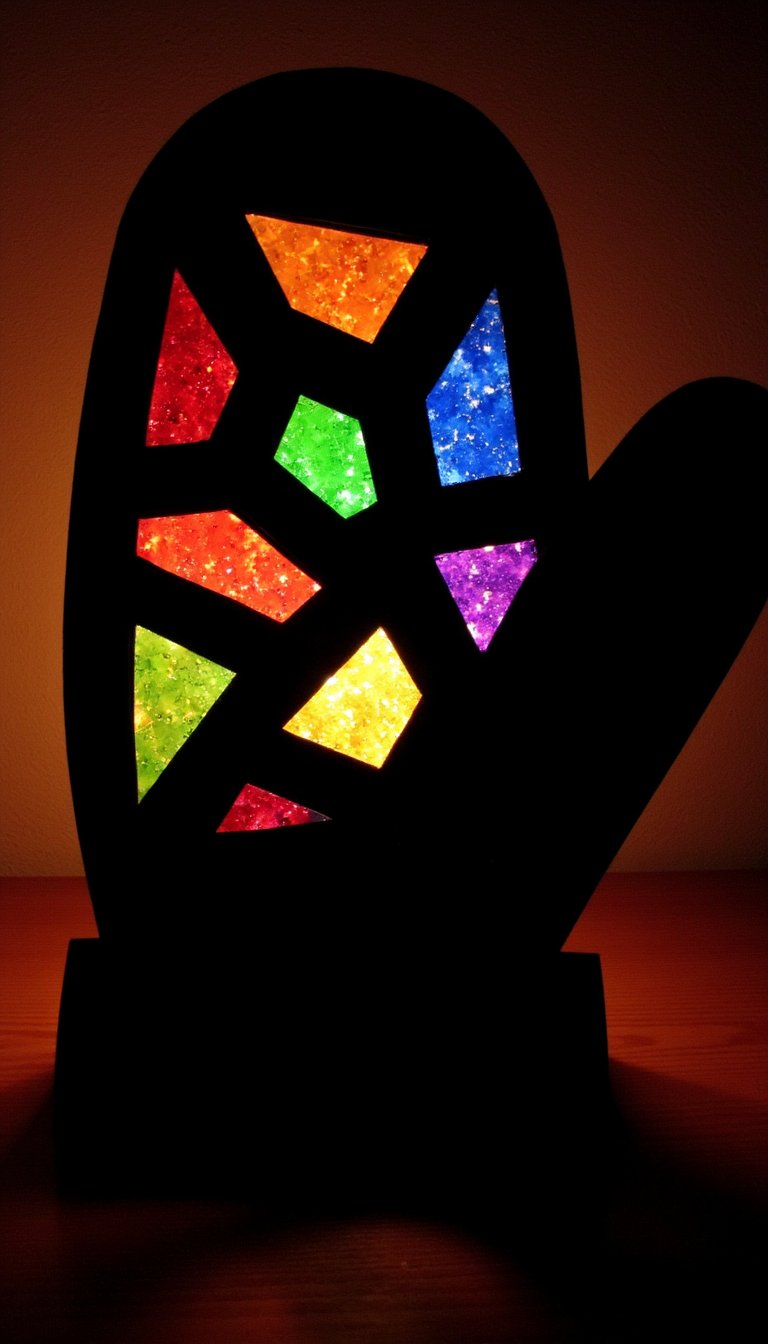 13. Stained Glass Mittens with Cellophane