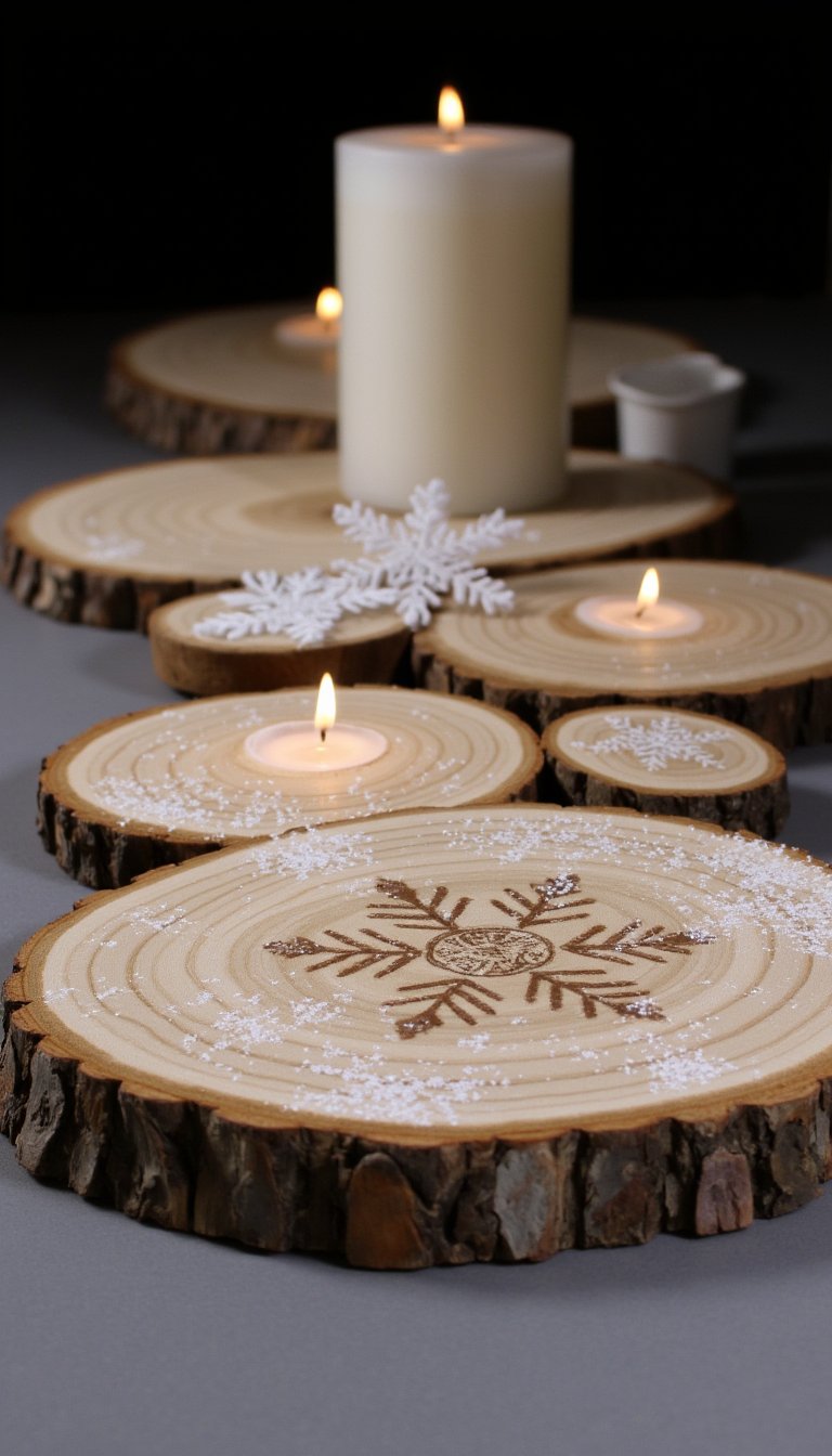 8. Decorative Wood Slice Centerpieces