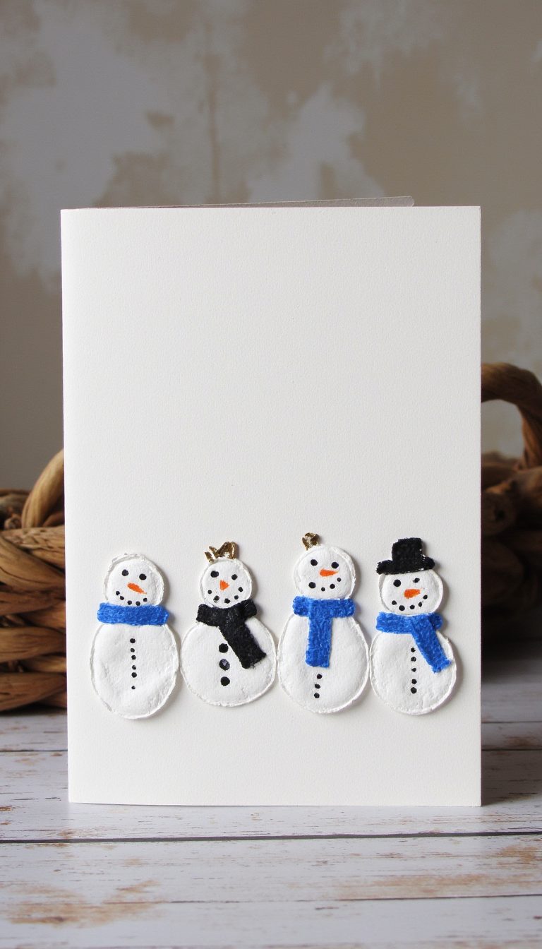 25. Thumbprint Family of Snowmen
