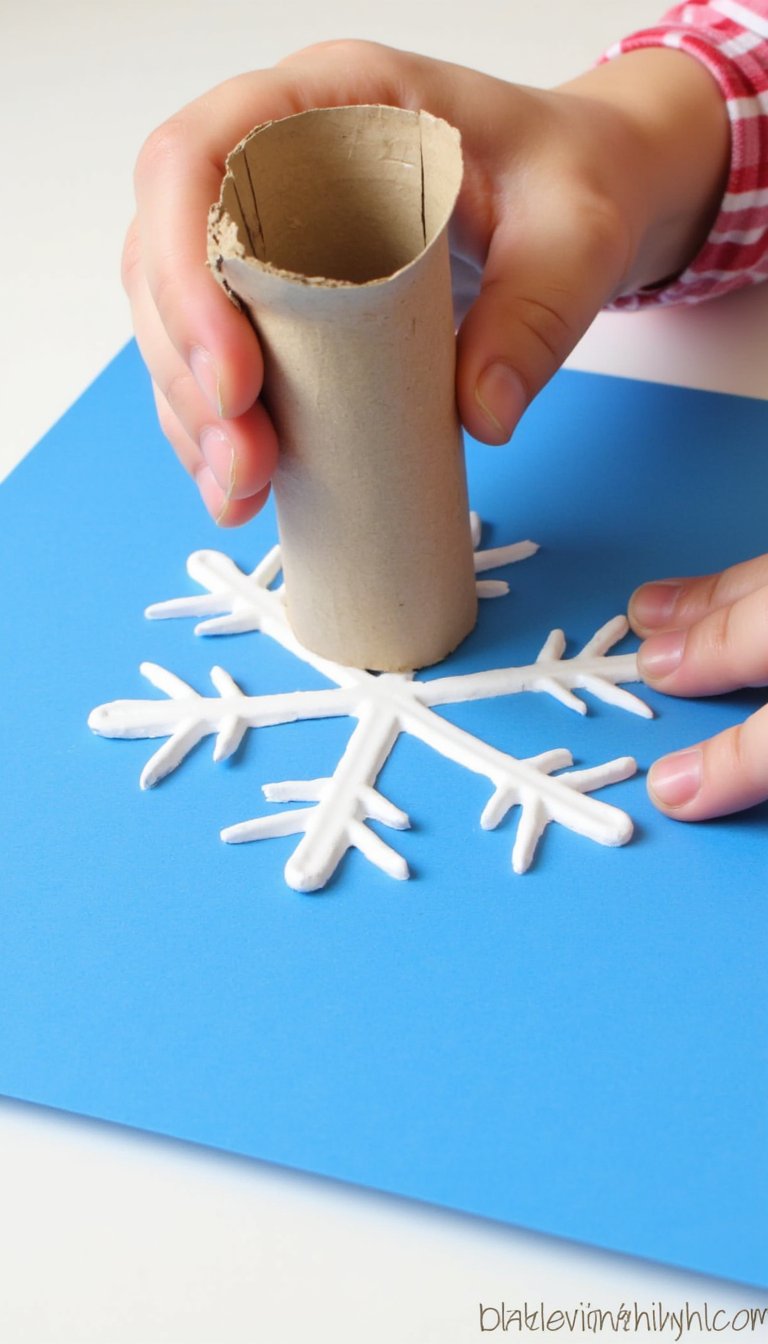 15. Paper Roll Snowflake Stampers
