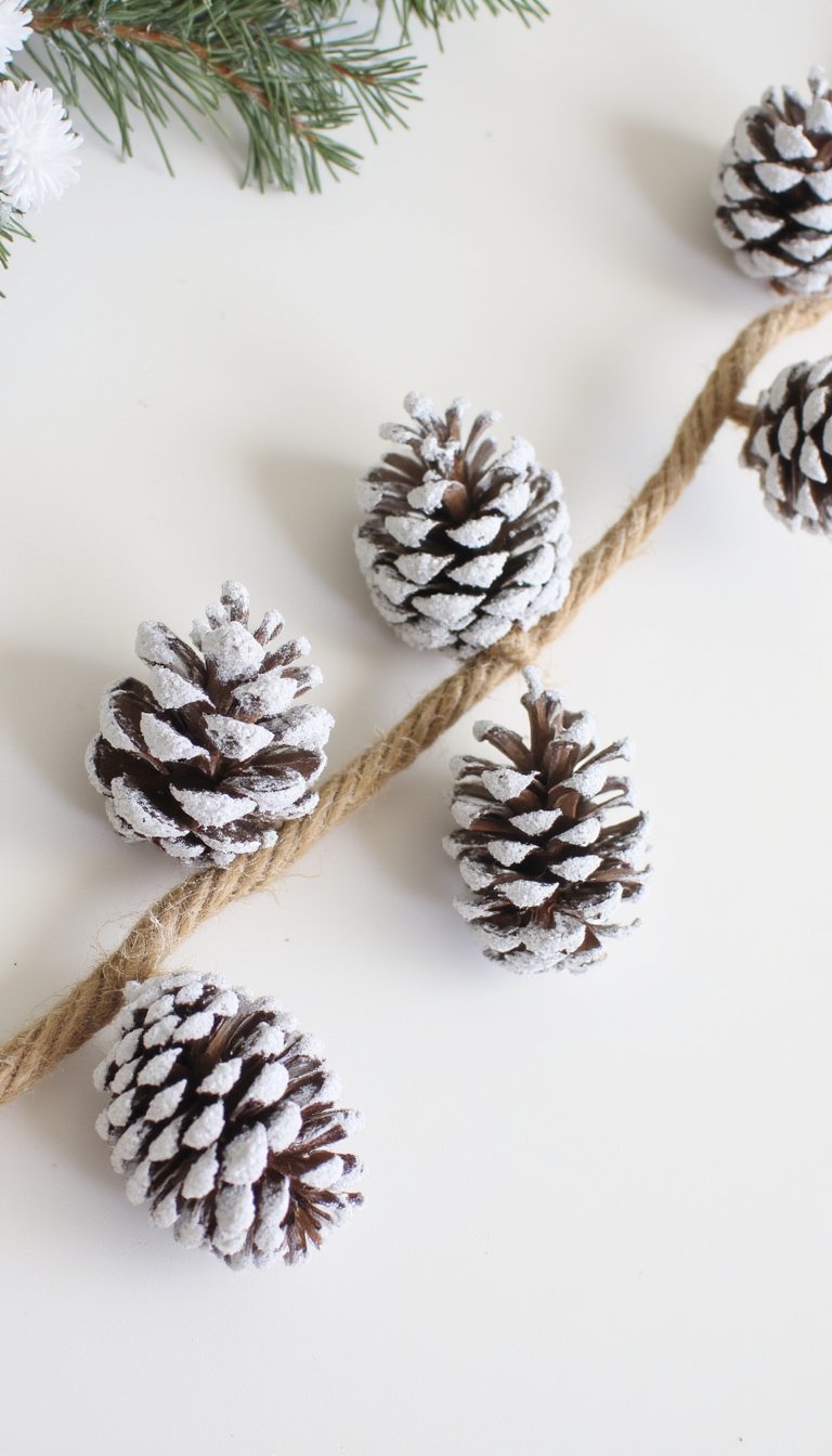 17. Frosted Pinecone Garland