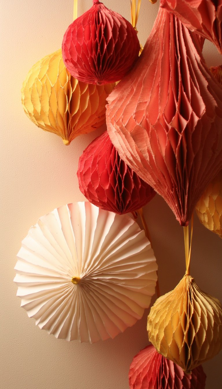 6. Honeycomb Paper Ornaments