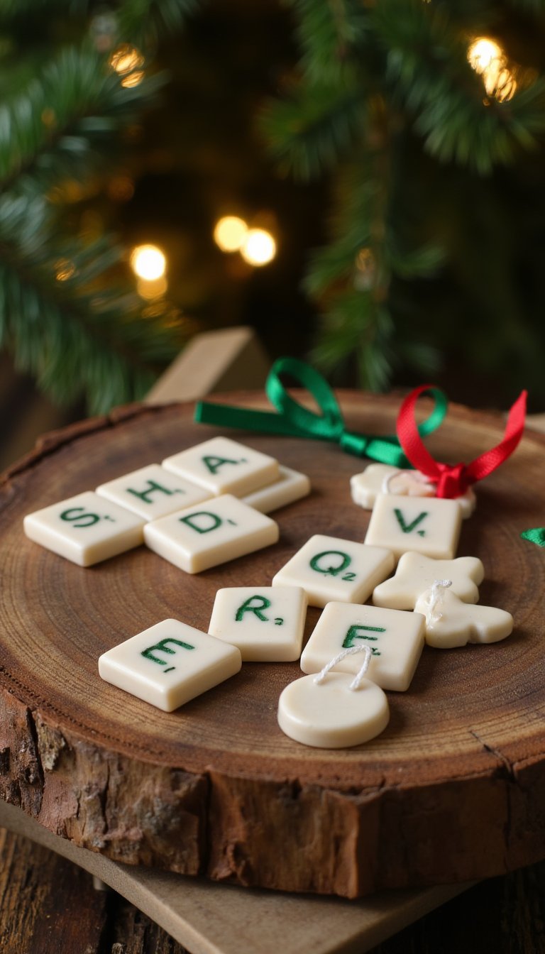 9. Scrabble Tile Ornaments