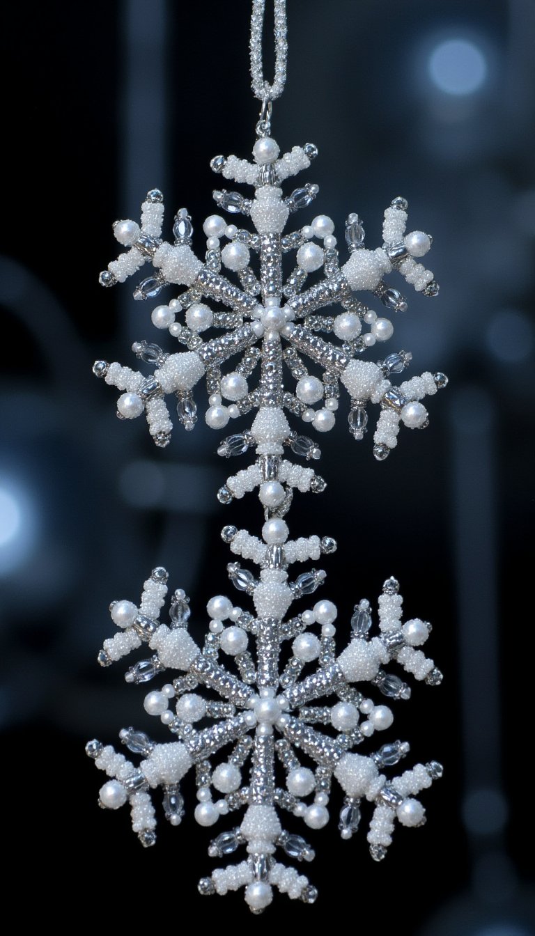 4. Beaded Snowflake Ornaments