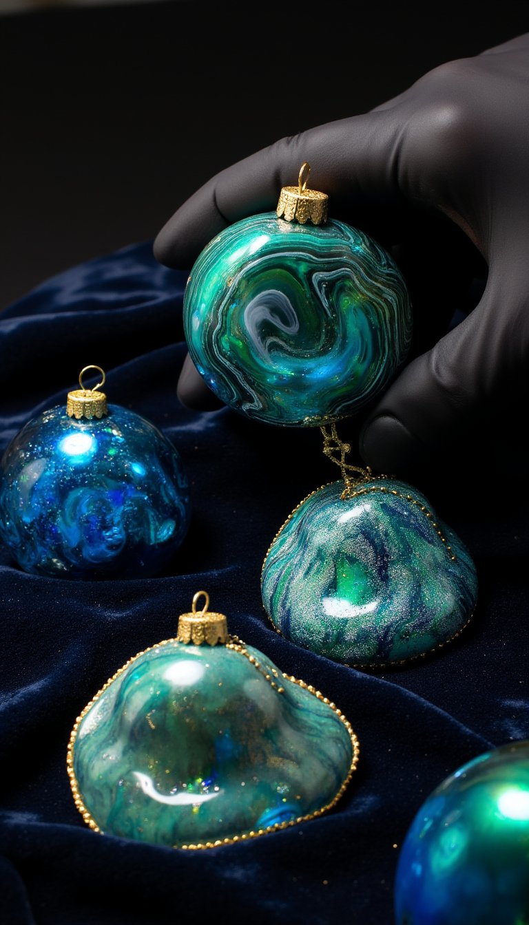 8. Alcohol Ink Agate Ornaments
