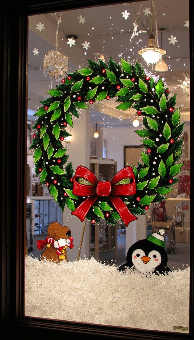 14. A Festive Wreath Framing Your View