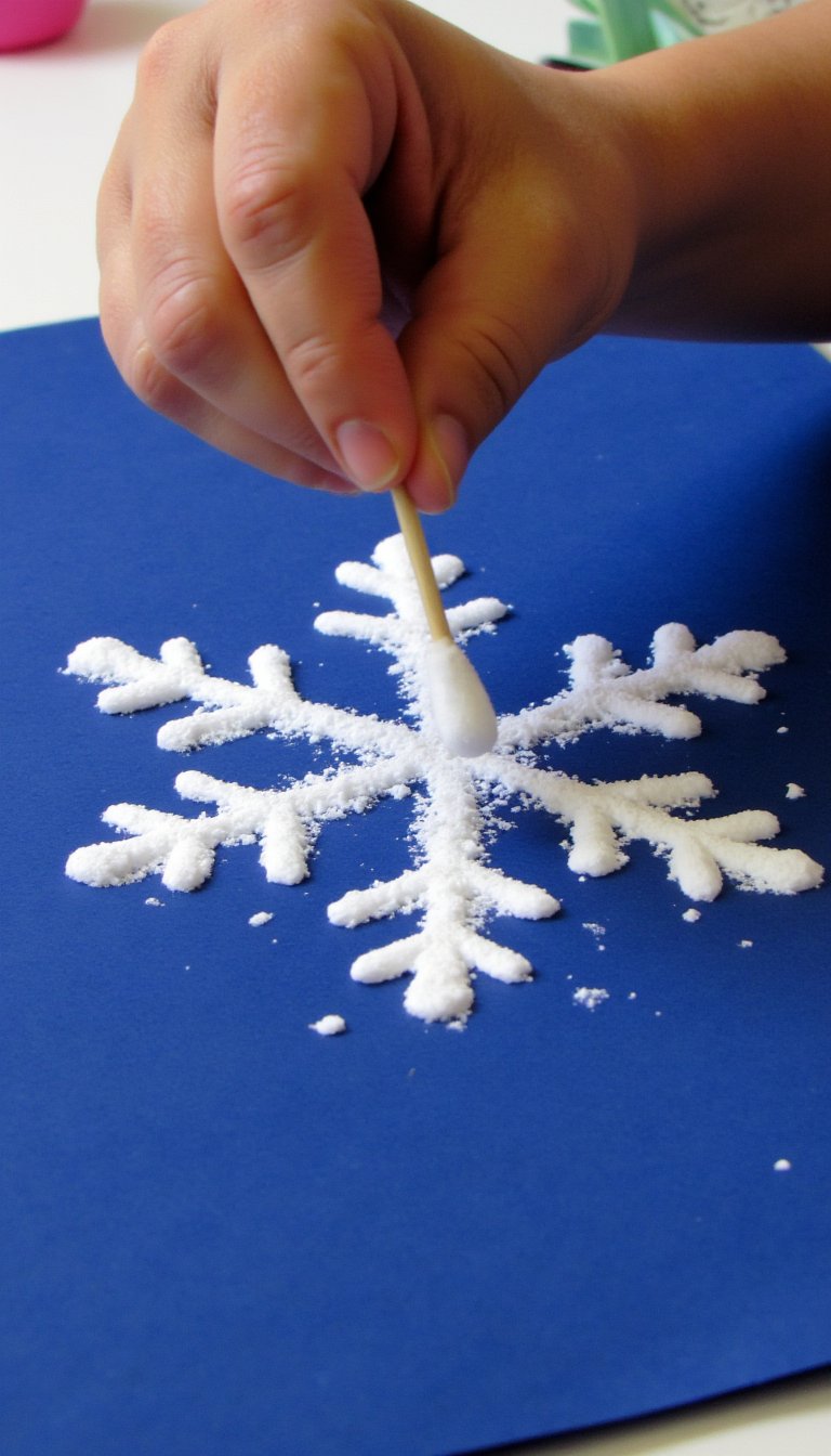 11. Q-Tip Painted Snowflakes
