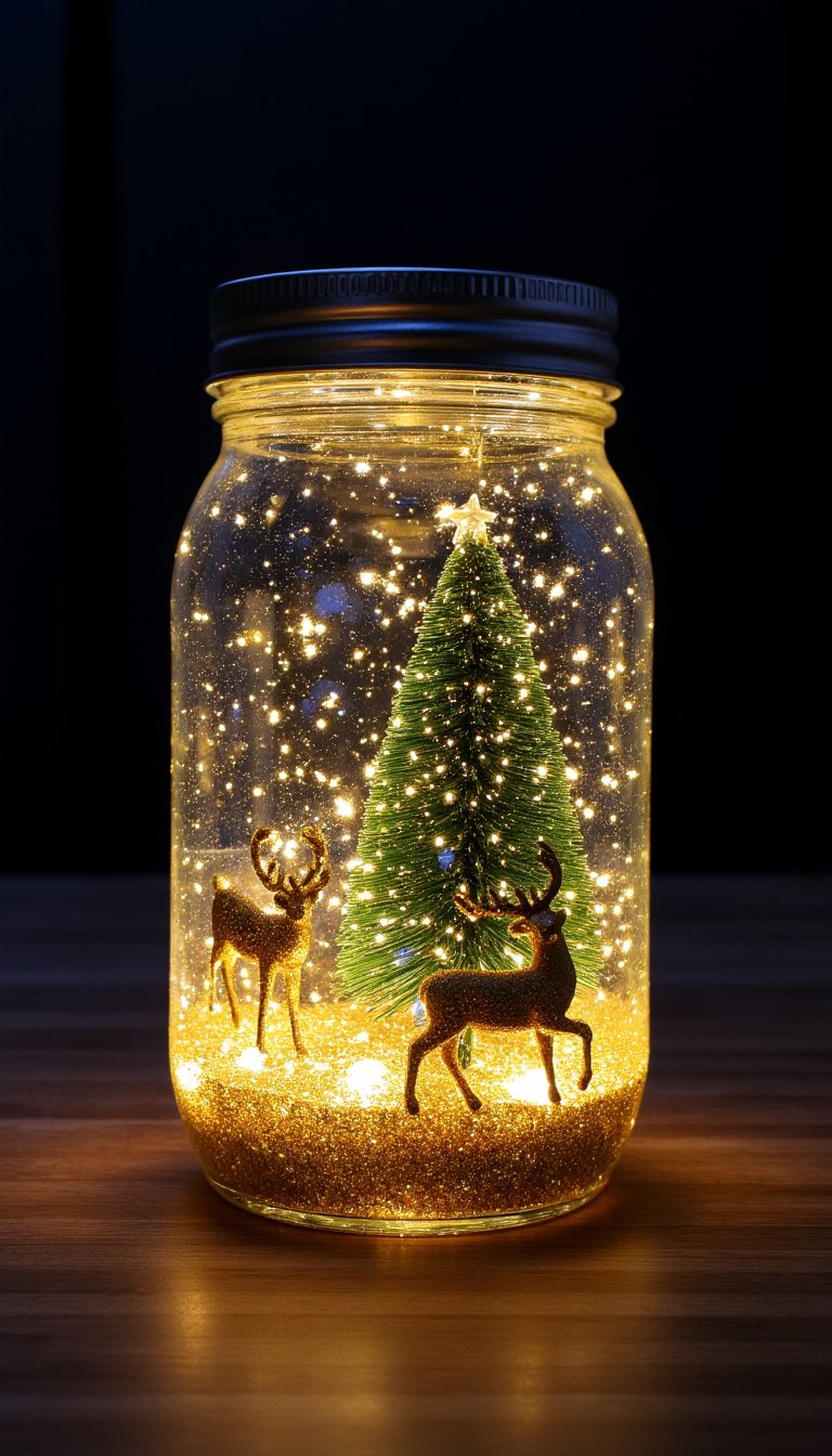 14. Mason Jar Snow Globes