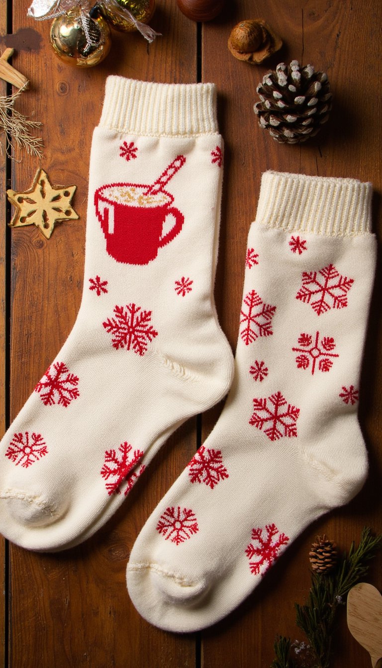 4. Hand-Stamped Cozy Socks