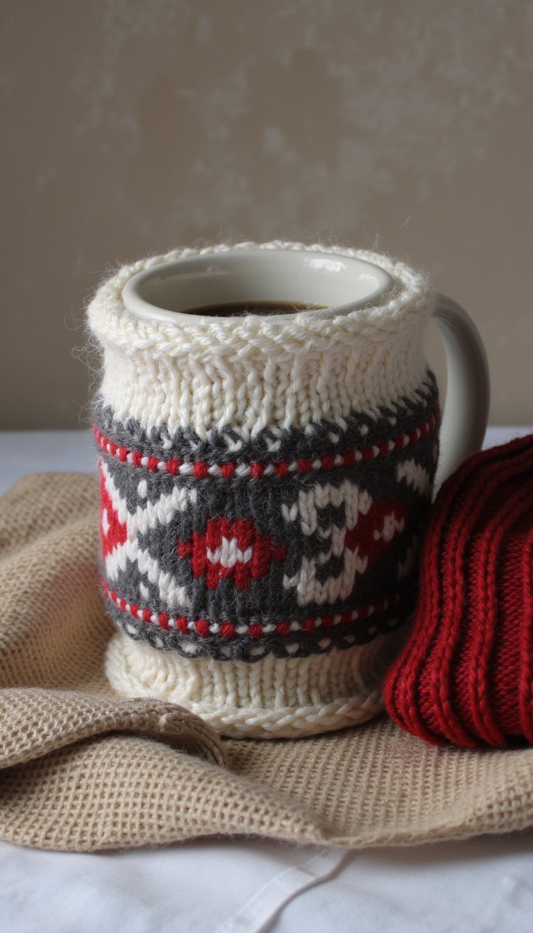 13. Knitted or Crocheted "Coffee Cozies"
